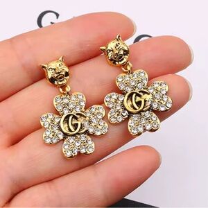 Gucci Gold Floral Crystal Earrings